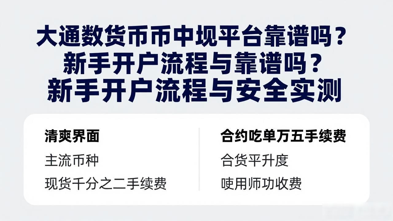 大通数字货币交易平台靠谱吗？新手开户流程与安全实测