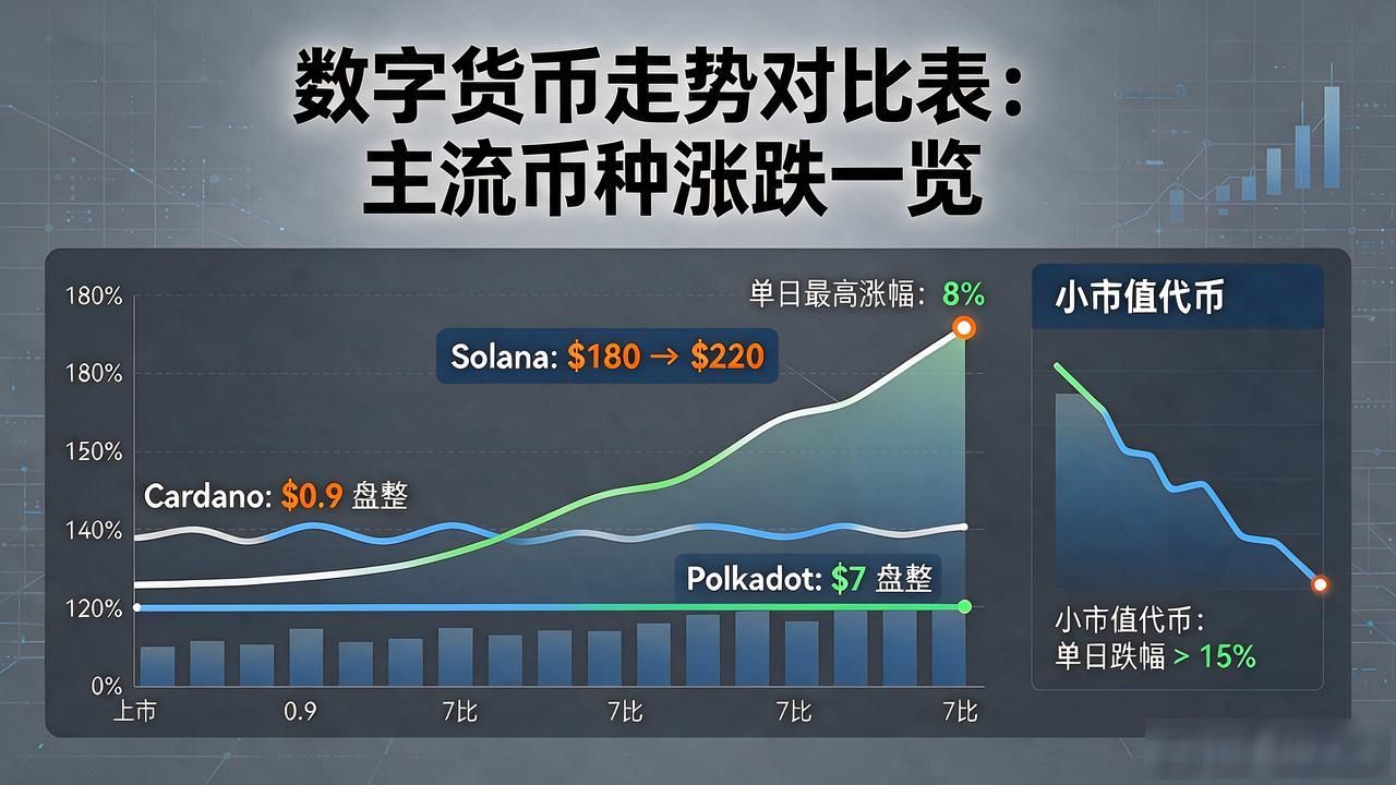 数字货币走势对比表：主流币种涨跌一览