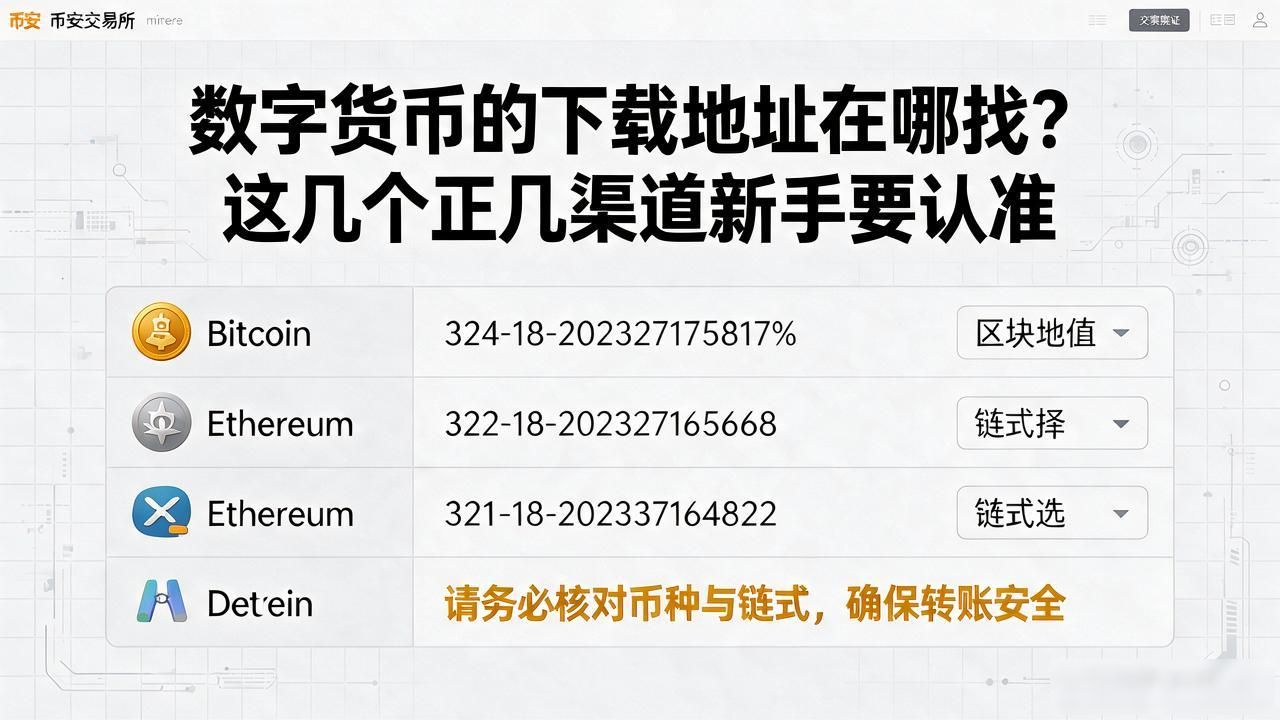 数字货币的下载地址在哪找？这几个正规渠道新手要认准