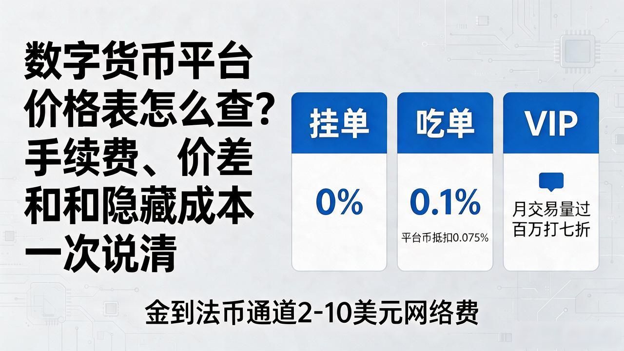数字货币平台价格表怎么查？手续费、价差和隐藏成本一次说清