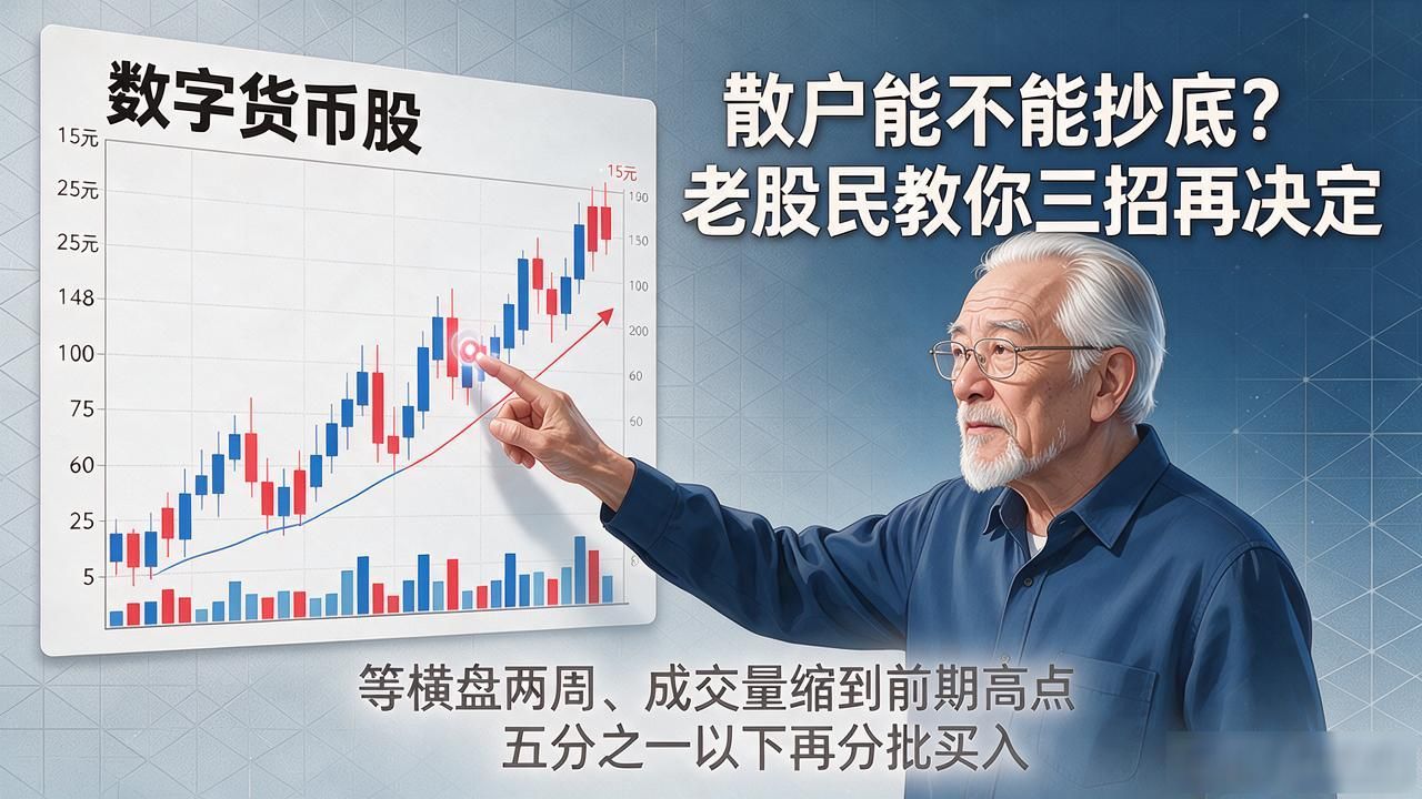 数字货币股跌到15元了，散户能不能抄底？老股民教你三招再决定