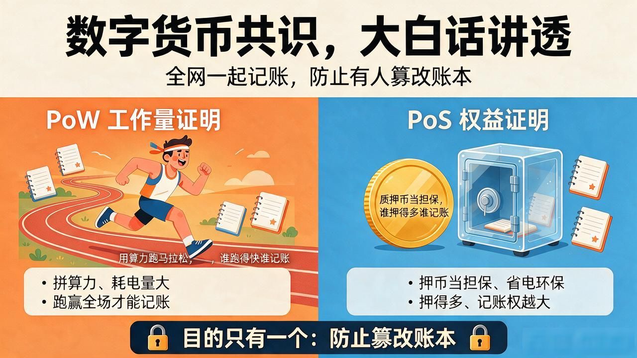 PoW与PoS区别_数字货币共识机制是什么_数字货币共识啥意思