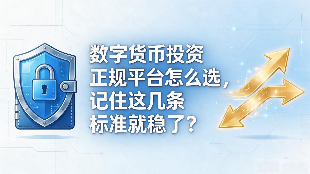 数字货币投资正规平台怎么选，记住这几条标准就稳了