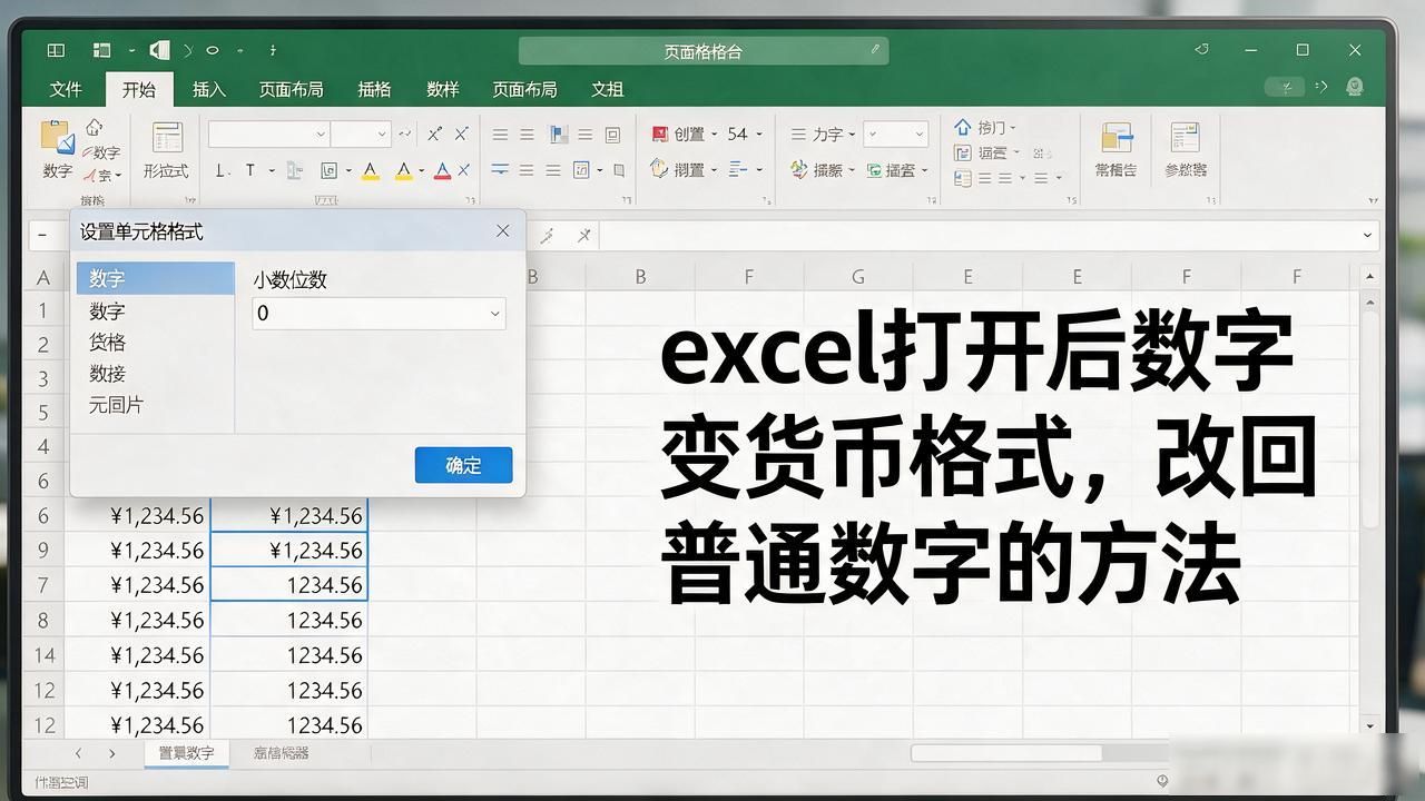 excel打开后数字变货币格式？改回普通数字其实很简单