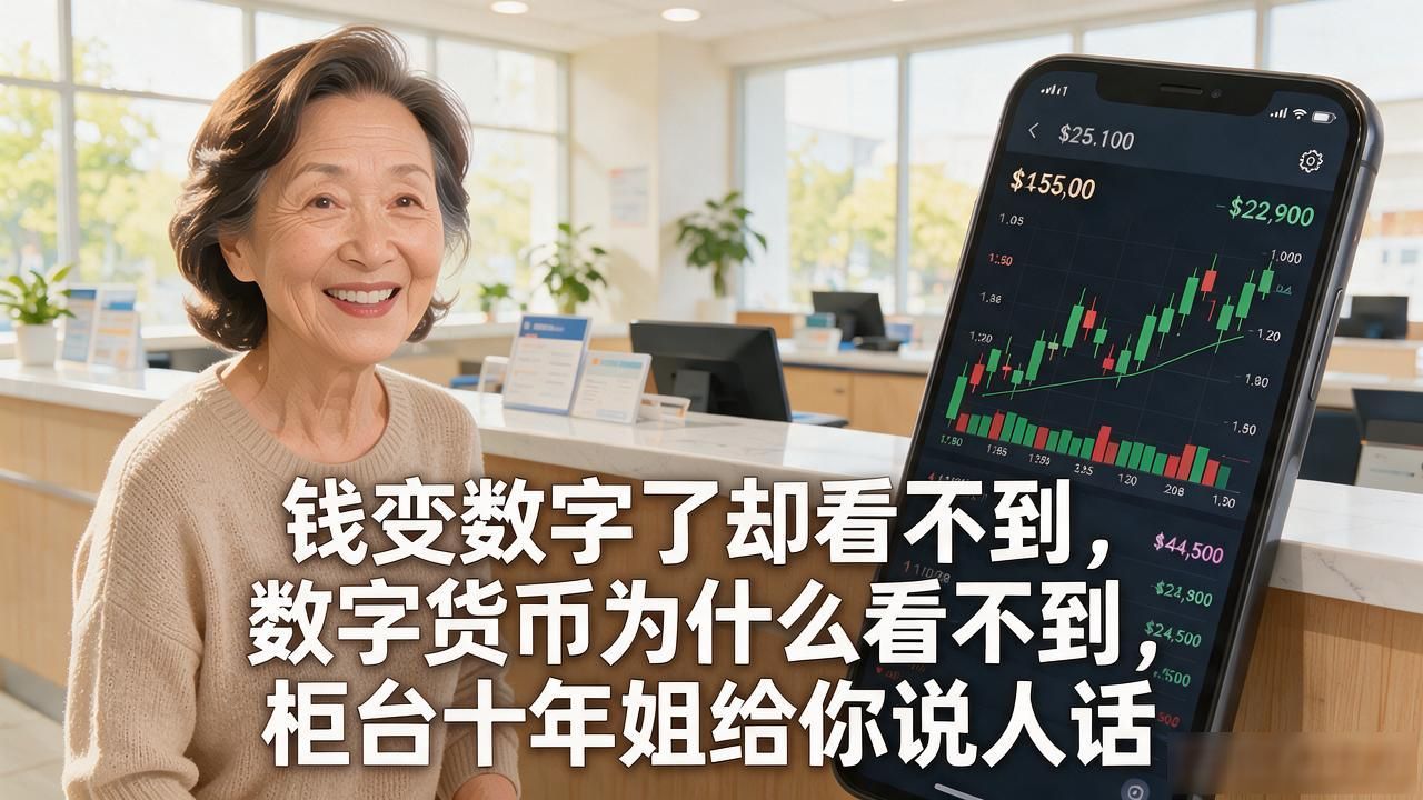 钱变数字了却看不到，数字货币为什么看不到，柜台十年姐给你说人话