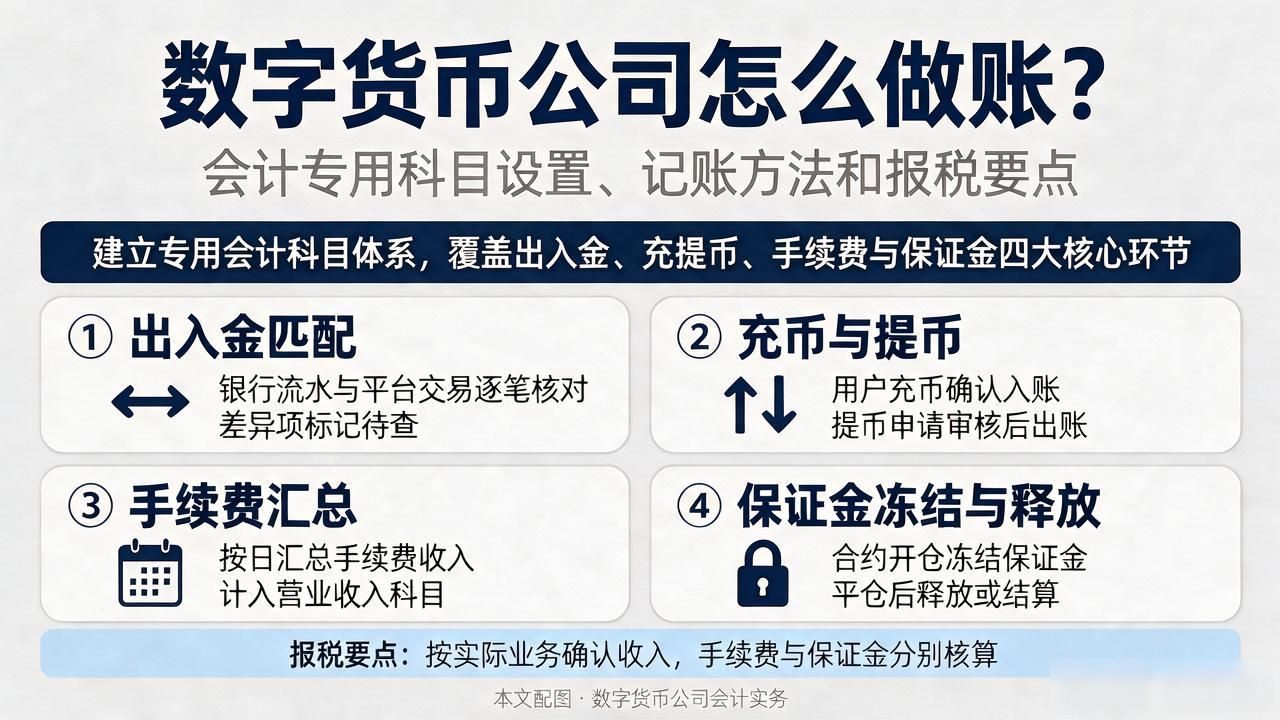 数字货币公司怎么做账？会计专用科目设置、记账方法和报税要点