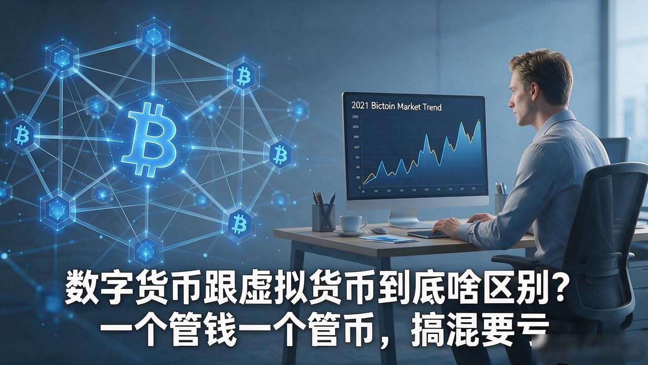 数字货币跟虚拟货币到底啥区别？一个管钱一个管币，搞混要亏