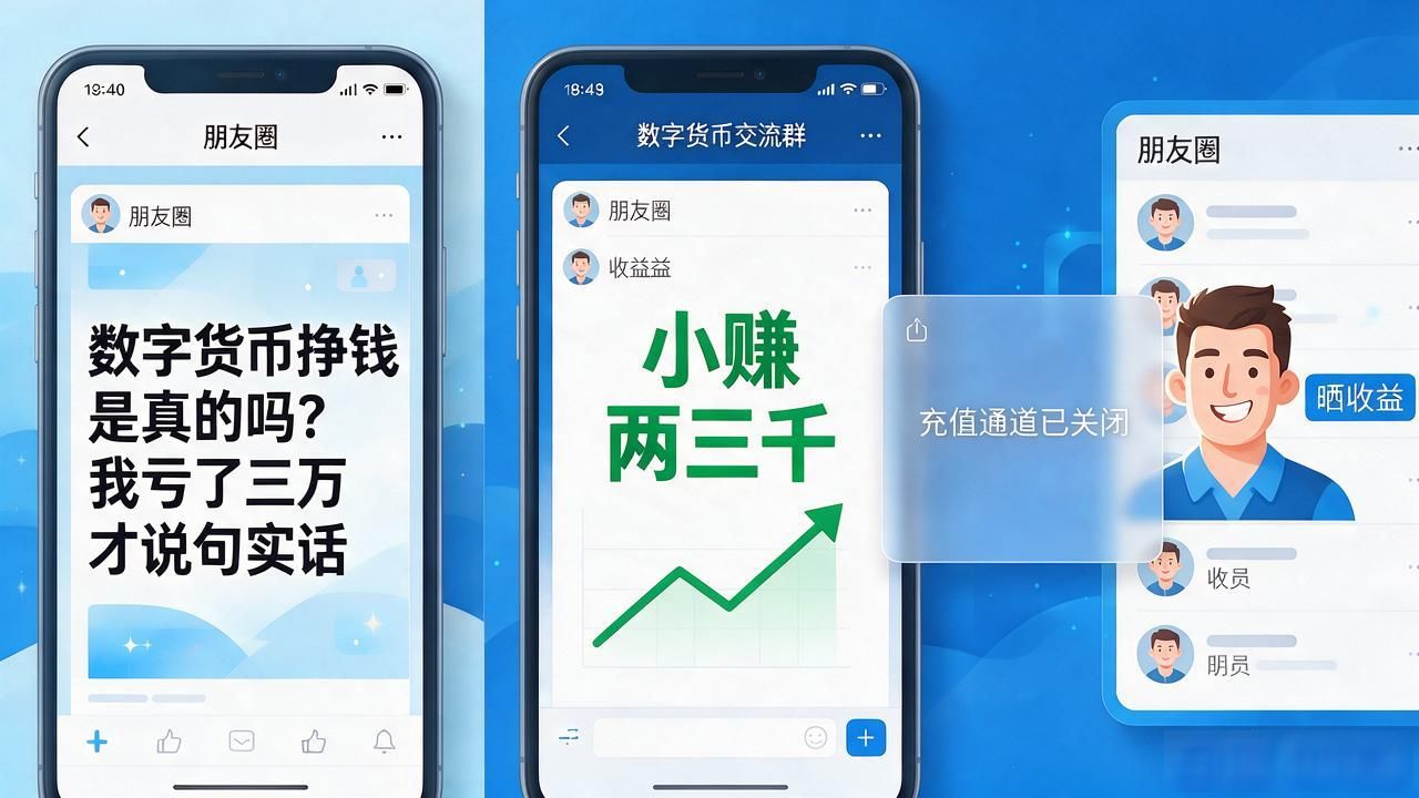 朋友圈数字货币挣钱是真的吗？我亏了三万才说句实话