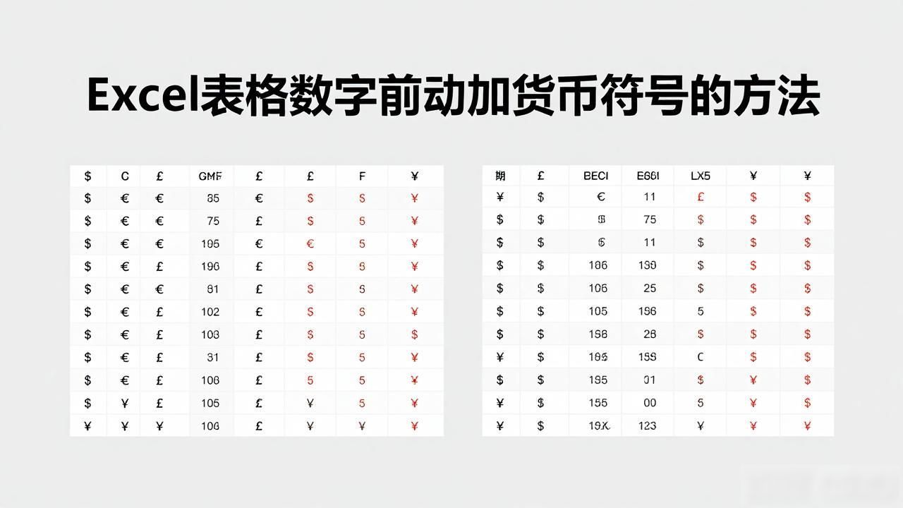 Excel表格数字前自动加货币符号的方法