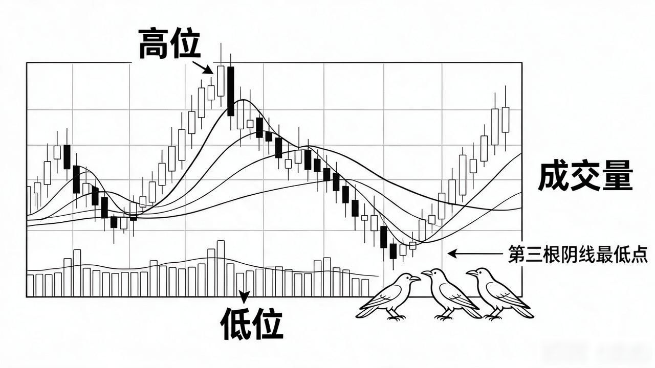 数字货币三只乌鸦K线砸出来，我盯盘五年亏过两轮才搞懂的逃生逻辑